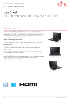 Data Sheet FUJITSU Notebook LIFEBOOK A557 HD/FHD