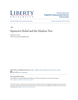 Injunctive Relief and the Madsen Test