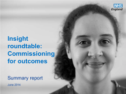 Insight roundtable: Commissioning for outcomes