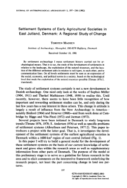 Settlement Systems of Early Agricultural Societies in East Jutland