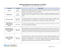 Strategies for Getting Feedback from Your Students - ceils