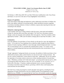 TEXAS EDUCATORS: Jenna`s Law became effective June 19, 2009