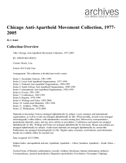 Chicago Anti-Apartheid Movement Collection, 1977