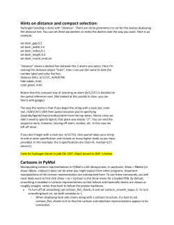Hints on distance and compact selection: Cartoons in PyMol