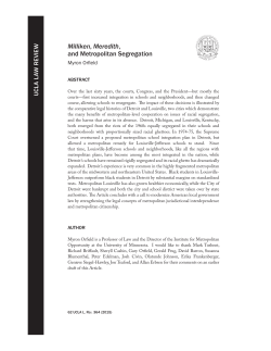 Milliken, Meredith, and Metropolitan Segregation