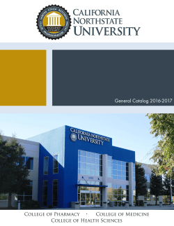 General Catalog 2016-2017 - California Northstate University