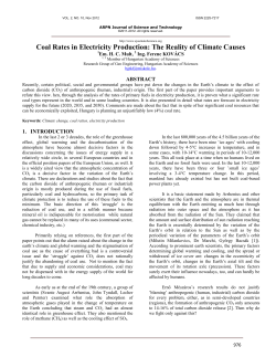 ARPN Journal of Science and Technology::Coal Rates in Electricity