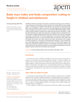 Body mass index and body composition scaling to height in children