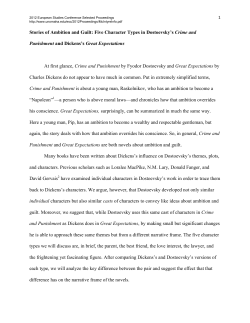 Stories of Ambition and Guilt: Five Character Types in Dostoevsky`s