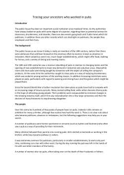 Tracing your ancestors who worked in pubs