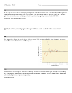 AP Statistics 5.1 IP Name #4: In the popular Texas hold