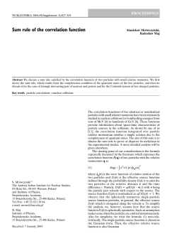 Sum rule of the correlation function