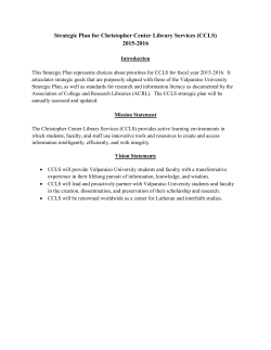 Strategic Plan for Christopher Center Library Services (CCLS) 2015