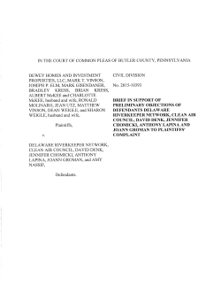 Brief in Support of Preliminary Objections