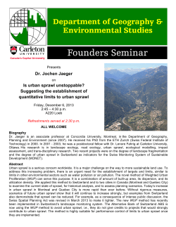 Dr. Jochen Jaeger Is urban sprawl unstoppable?