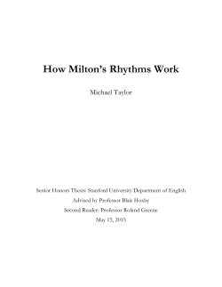 How Milton`s Rhythms Work - Stacks