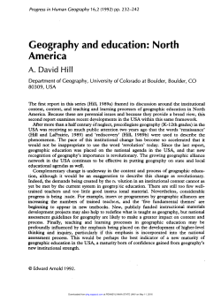 Geography and education: North