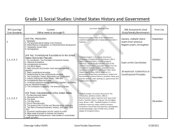 Grade 11 Social Studies: United States History and Government