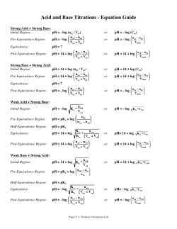 Acid and Base Titrations - Equation Guide