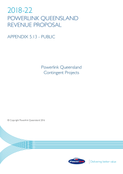 Powerlink - Appendix 5.13 - Contingent Projects