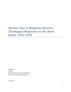Theological Responses to the Atom Bomb, 1945-1954