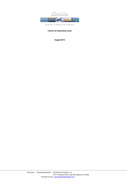Honda Jet Operating Costs - Aircraft Cost Calculator
