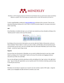 To start using Mendeley, simply go to www.mendeley.com and sign