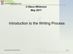 Introduction to the Writing Process