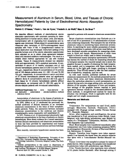 Measurement of Aluminum in Serum, Blood, Urine, and Tissues of