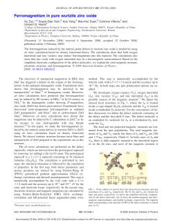 Ferromagnetism in pure wurtzite zinc oxide - CM3IC