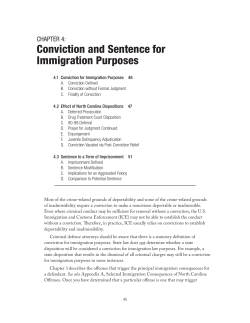 Conviction and Sentence for Immigration Purposes