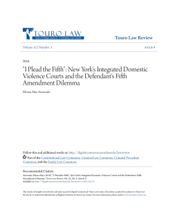 "I Plead the Fifth": New York`s Integrated Domestic Violence Courts