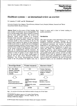 Healthcare systems&mdash;an international review: an overview