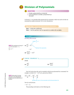 Division of Polynomials - McGraw Hill Higher Education