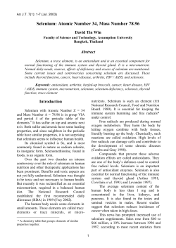 Selenium: What is it - AU Journal