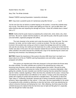 Student Name: Amy Shin Class: 1B Story Title: The White Umbrella