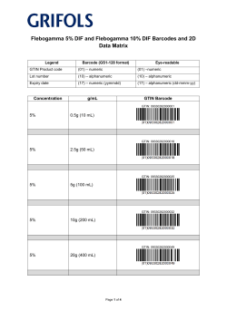 Flebogamma 5% DIF and Flebogamma 10% DIF Barcodes and 2D