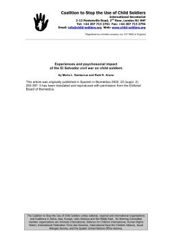 Experiences and psychosocial impact of the El Salvador Civil War