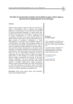 The effect of concentration of anionic starch solution in paper