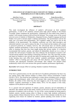 INFLUENCE OF STUDENTS SELF