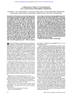 A Multicenter Study of Viral Hepatitis in a United