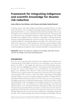 Framework for integrating indigenous and scientific knowledge for