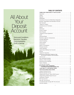 All About Your Deposit Account