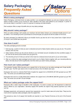 Salary Packaging Frequently Asked Questions
