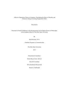 Affective Disposition Theory in Suspense