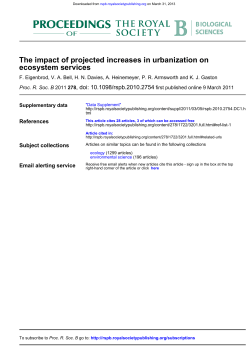 ecosystem services The impact of projected increases