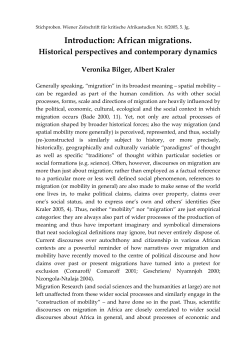Introduction: African migrations. Historical perspectives and