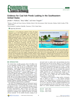 Evidence for Coal Ash Ponds Leaking in the