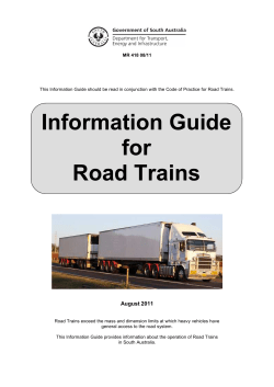 Information guide for road trains - National Heavy Vehicle Regulator