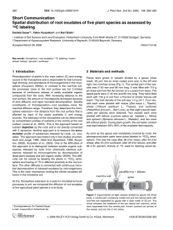 Spatial distribution of root exudates of five plant species as